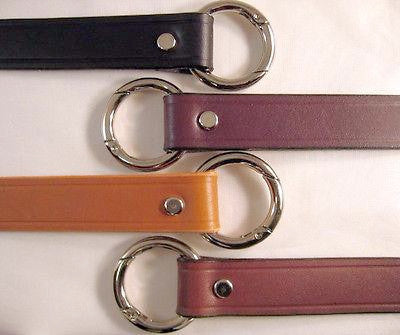 Leather bag purse handle strap with gate snap rings