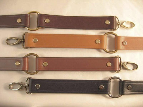 Leather replacement strap for bags purse round gate rings