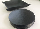 leather coaster set with matching holder