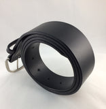 black belt 1.5 inches wide with silver buckle