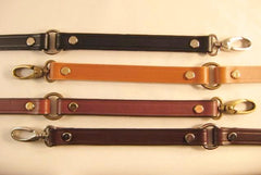 5/8 in. Leather Cross Body Messenger Bag Replacement Strap w/Rings - Choice of 4 Colors