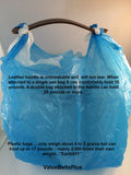 leather handle single use plastic bag