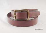 Brown 1 in. dress belt with removable buckle w/snaps