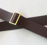  Leather Adjustable Convertible Slide Cross Body Bag Strap Dark Brown 1.5 inch wide