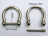 D-ring buckle silver