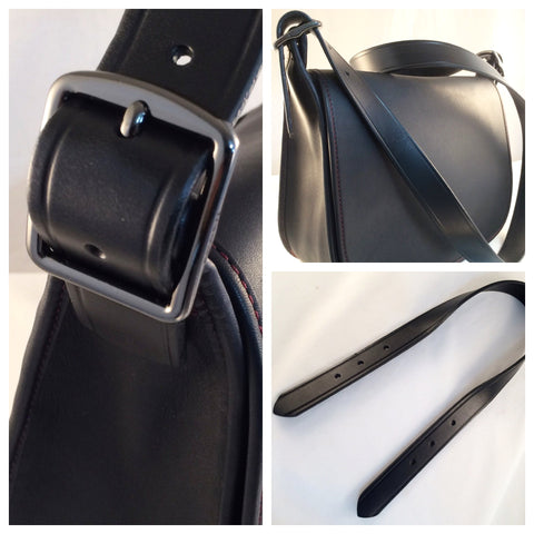 Black Leather 120x15 Cm Long Cross Body Strap Replacement for 