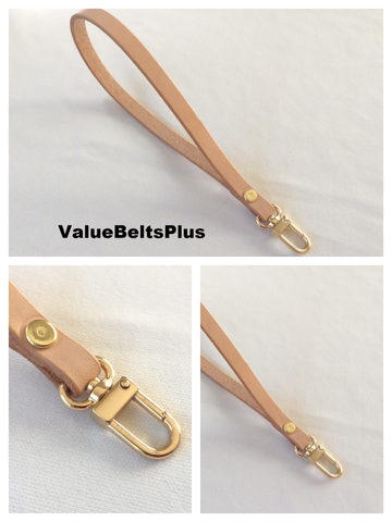 vachetta leather wristlet 3/8 inch skinny