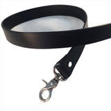 black leather srap with trigger snap hooks