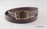 5/8 in. Thin Narrow Leather Womens Ladies Waisband Fashion Belt with brass buckle