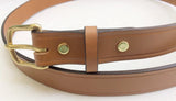 Tan Leather Men's Dress Belt with Brass Buckle - Classic Mid-Century Style