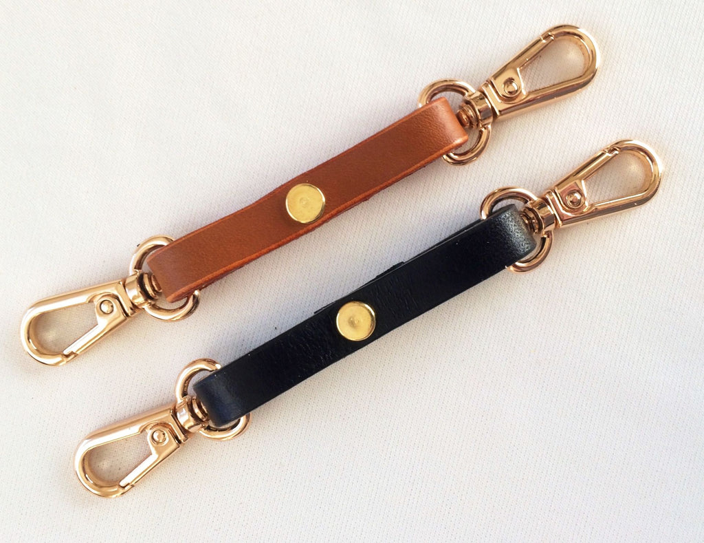 ValueBeltsPlus 5/8 in. Adjustable Leather Strap Extenders Extensions for Bag Straps - 3 Lengths Chocolate / Gold Tone / 12 inch