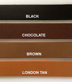 Sample leather strap colors of black brown tan leather