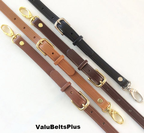 Adjustable 5/8 in. convertible leather shoulder strap for bags, purses-  Choice of 3 colors – ValueBeltsPlus