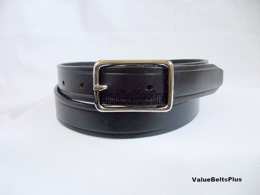 Leather cowhide garrison dress belt snap on buckle black brown tan dark