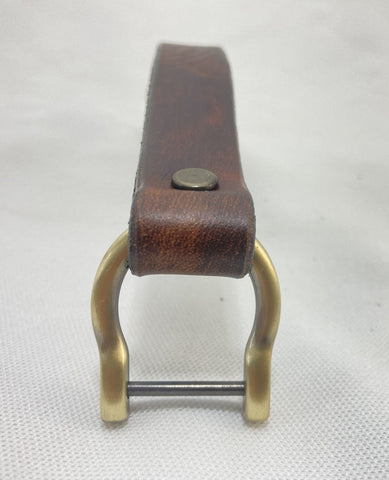 Antique Dark Brown Leather Replacement Handle Luggage Briefcase