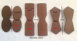 Brown Leather Attachment Tabs for Bags Purses Handles or Straps