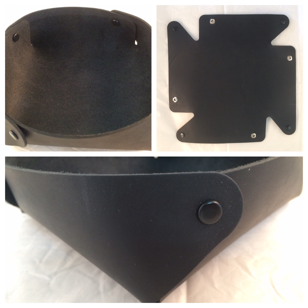 Round leather custom tray catchall organizer desks home office