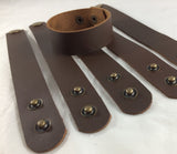 1" Leather Cuffs Bracelets Wristband Blanks w/Snaps crafts adjustable  5pcs New