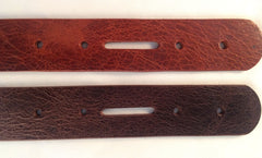 Antiqued Leather Belt Blank Strip for Crafts 9 oz. - Asian Buffalo 3 widths