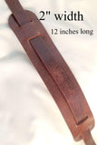 1" Leather Antiqued Brown Distressed Rifle Gun Carbine Sling & 12" Removable Shoulder Pad