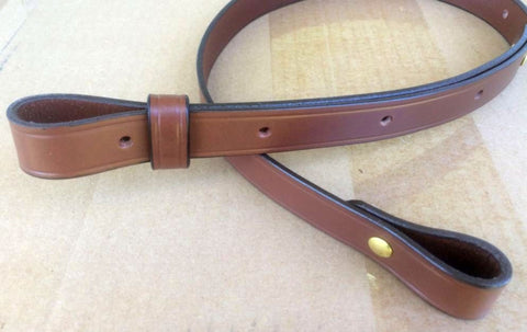 Choice of leather gun slings in four colors to fit all types of rifle, shotguns, etc.