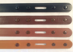 1" Finished Leather Belt Strips Blanks 9-10 oz. w/Snaps for buckle  4 Colors