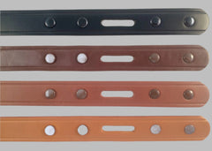 3/4 inch Finished Leather Belt Strips Blanks 9-10 oz. Snap-on buckle - 4 Colors