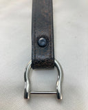 Black distressed leather replacement handle antique finish for cases, musical insturments or briefcases