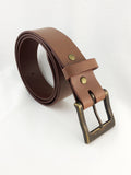Brown leather 1.5 inch belt Veg tanned top grain handcrafted by ValueBeltsPlus