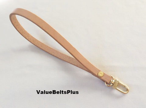 Genuine Leather Vachetta Wristlet strap replacement band for LV