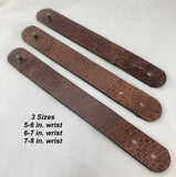 Pair 1" Antiqued Leather Cuff Bracelets Wristbands Blank Adjustable  3 Sizes New